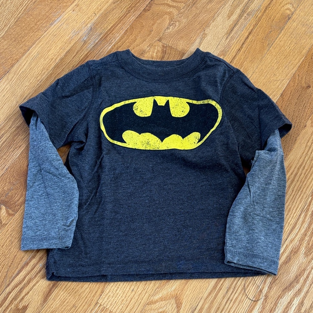 Batman Kids Long Sleeve Shirt - Black and Gray (Size 3T)